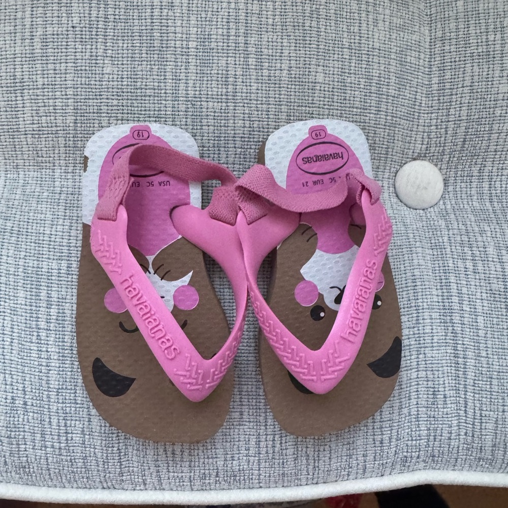 Havaianas Kids Pink and Brown Sandals